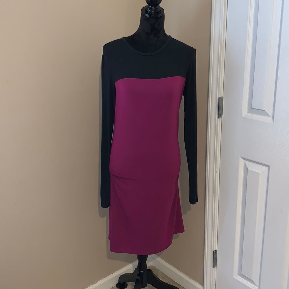Robb and Hugo Large Black and Pink dress 👗 with scrunched sides.